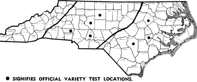 FIG. 1LOCATION OF SMALL GRAIN PERFORMANCE TRIALS
