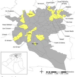 Figure 1: Map of the Selected Area for the Household Survey in Algeria 