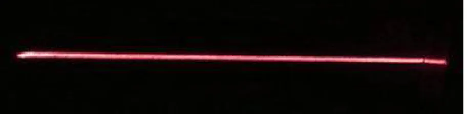 Fig 3.3: there is no obstacle on the surface thus the laser line is straight