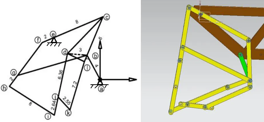 Figure 4.1 Walking Mechanism with dimensions is in cm. 