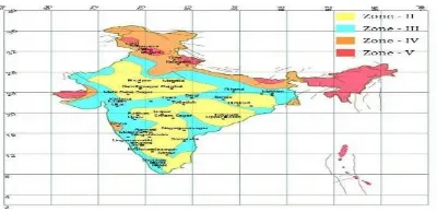 Figure 8: National Importance Dams of India on Seismic Zonation Map plotted with top 100 active faults 