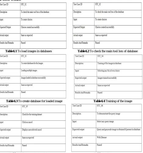 Table 4.6 Test case for query image 