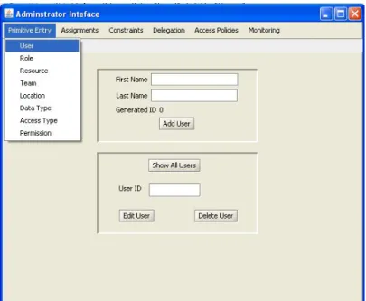 Figure 4: Administrator’s user page