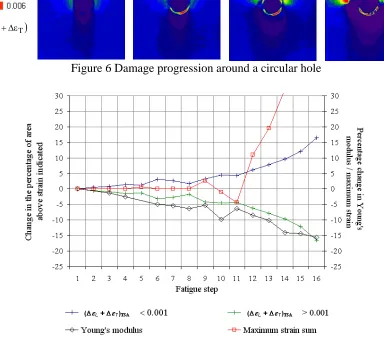 Figure 6 Damage progression around a circular hole 