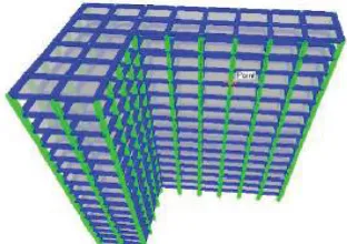 Fig 2-D View of the 15-storeys L-shape building 
