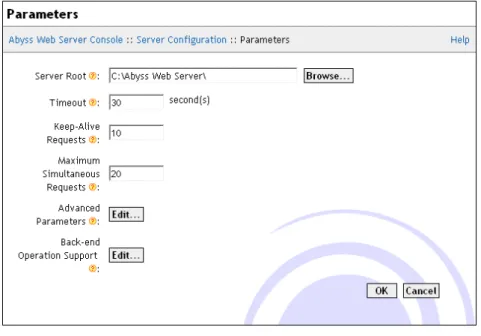 Figure 4-3. Server Parameters dialog The dialog includes the following fields:
