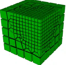Figure 14. 3D locally h-adapted grid without hanging nodes 