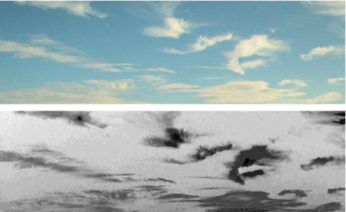 Figure 1. An example of our proposed sky representation. The upper image is the input sky image (from [19])