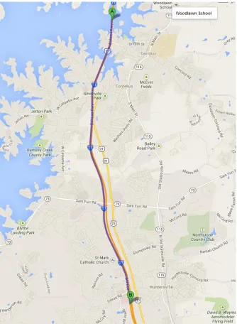 Figure 2: Study Routes 1 (SB) and Route 2 (NB) [14] 