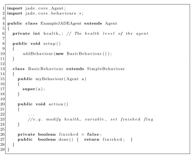 Fig. 5.Example of an agent in JADE.