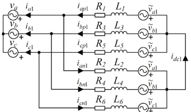 Fig. 3 Sub-circuit illustrating the fundamental frequency quantities.  