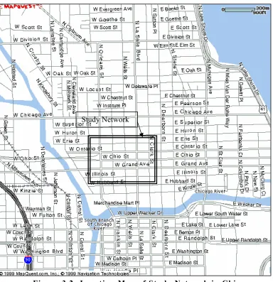 Figure 3.2: Location Map of Study Network in Chicago 