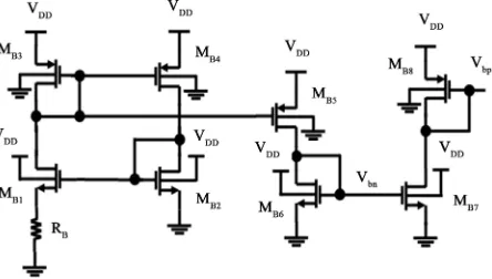 Figure 3. Reference current generator and bias circuit. 