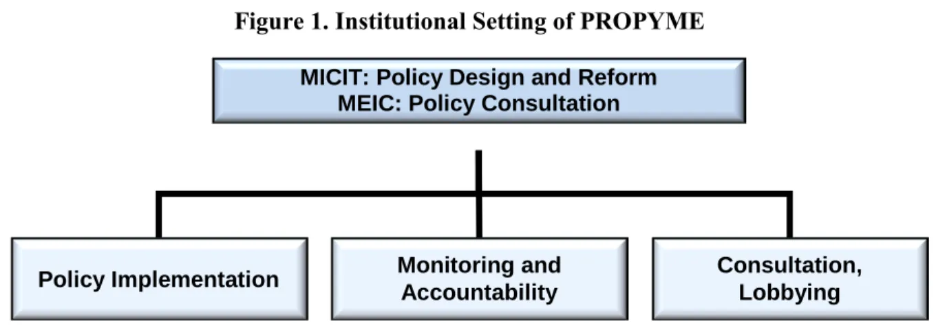 Figure 1. Institutional Setting of PROPYME 