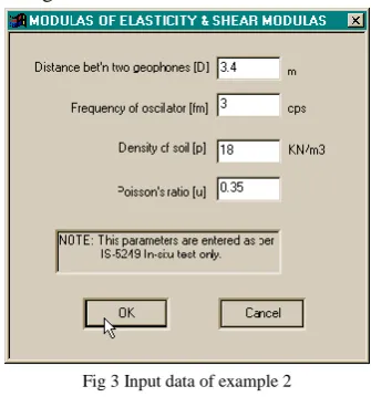 Fig 3 Input data of example 2 