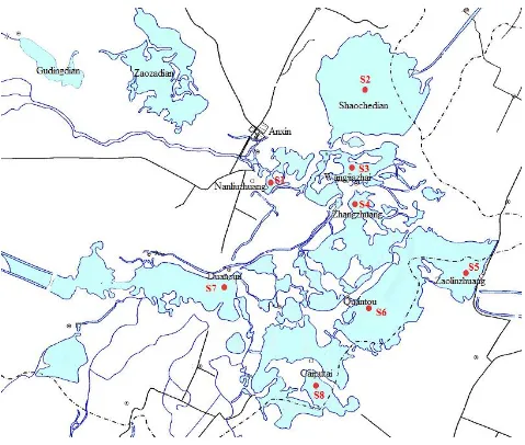 Figure 2. Distribution of sampling sites in research area. 