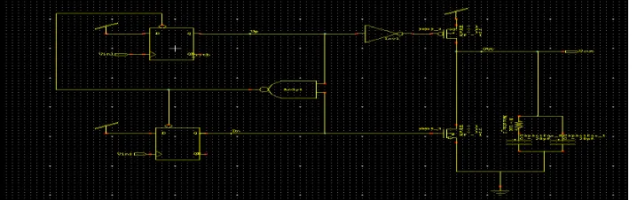 Fig 3.2 Schematic diagram of PFD, Charge pump and Filter 