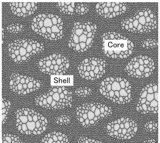 Figure 3: Schematic of a harmonic-structured material [29]. 