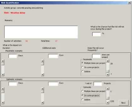 Figure 4: A graphical user interface for risk quantification