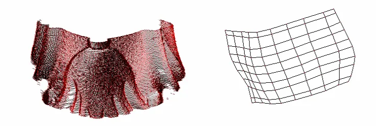 Figure 4-1. Point cloud of 15,400 points and geometric handler using a 10x10 grid. 