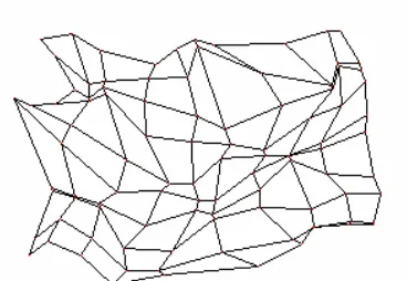 Figure 4-2.  Self-Organizing map during training.  a) point cloud data,  