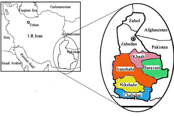 Table 1. Atmospheric parameters of counties located in Baluchestan region of Iran. 