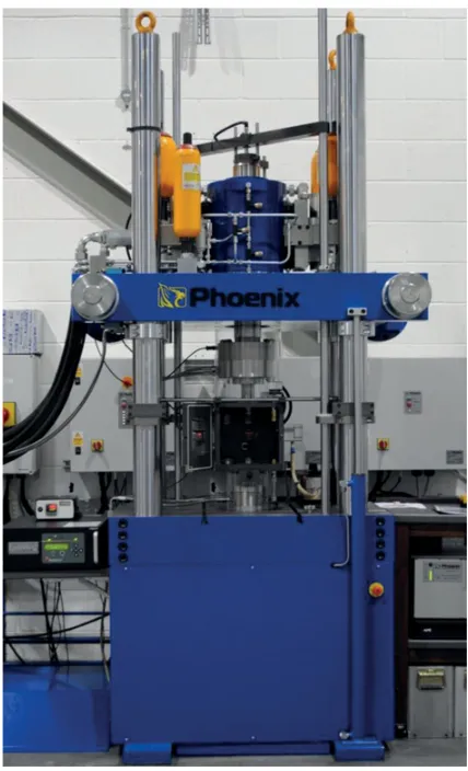 Figure 2. High rate compression testing machine used for obtain baseline data for forging models.