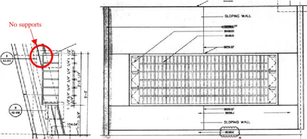 Figure 2-1.  Architectural drawings of cubbies.  Side view (left) and front view (right).