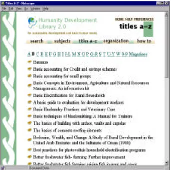 Figure 4: Browsing titles in the HDL