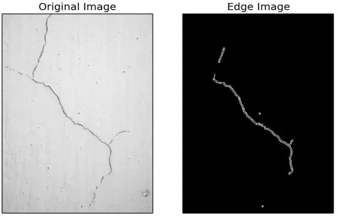 Fig. 4.7 Example of CED on a cracked surface, minValue = 100 maxValue = 600  