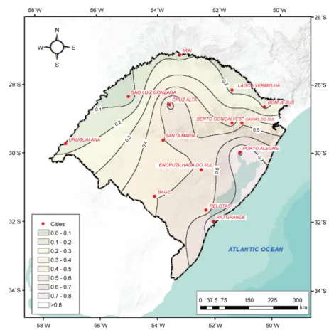 Figure 1. Map of temporal complementarity for hydro and wind energy. 