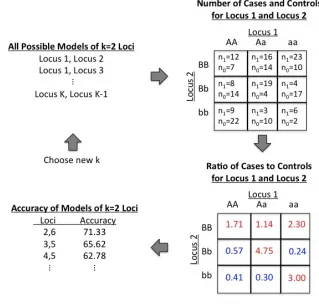 Figure 3.1  - Overview of the MDR method for k=2 loci 
