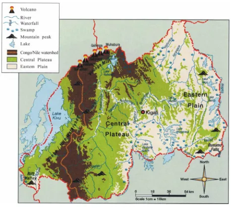 Figure 1. Rwanda: physical features [2].  