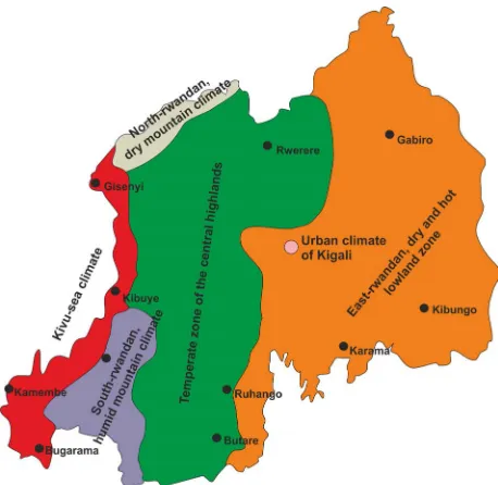 Figure 4. The new climatic classification of Rwanda, based on data from 1996-2011.  
