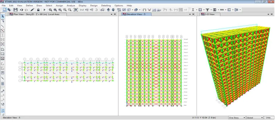 Table 4.1. Comparative values of Moment of 20m height building in Zone-II Soil-III in Static Analysis