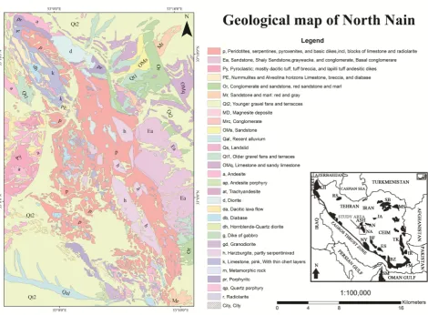Figure 1. Geological map of the study area [1]. 