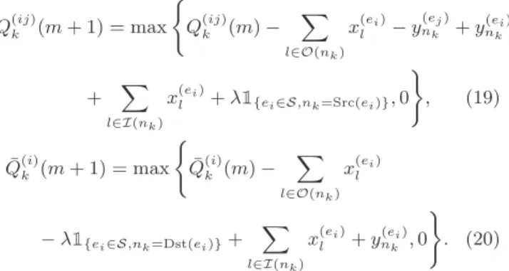 Figure 6: Outgoing links and self-loop ﬂow rates at each node for edge e 13 .