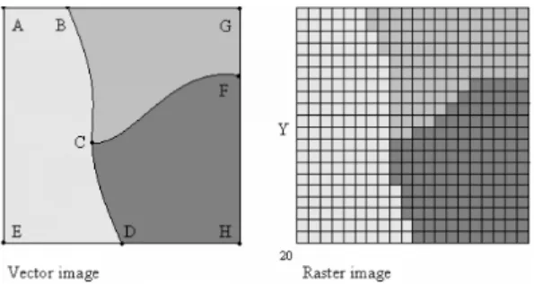 Figure 3: Difference between Vector and Raster data.