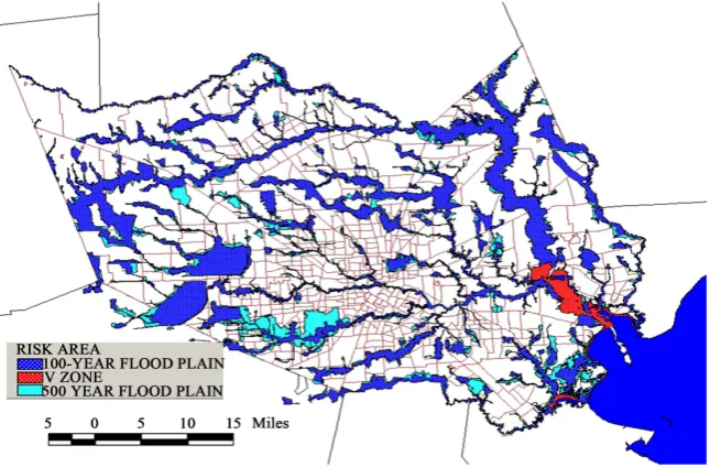 Figure 2. Measuring flood risk in Harris county. 