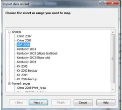Figure 2.2This ﬁgure shows the Map Point dialog box for browsing Excel ﬁles, which havethe coordinates and the random variable.