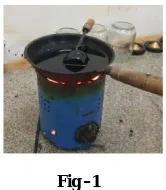 Fig -1 shows the Bitumen 60/70 grade used in this study heating to the pouring consistency