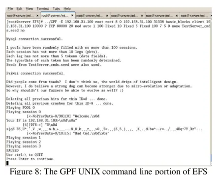 Figure 8: The GPF UNIX command line portion of EFS Benchmarking