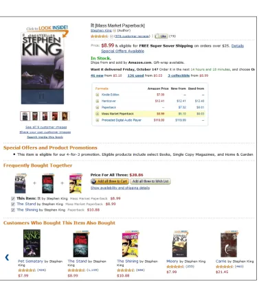 Figure 2.7: Amazon recommendations which are created by the usage ofcollaborative-ﬁltering techniques