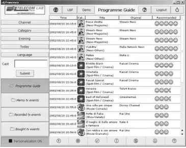 Figure 2.9: Recommendation interface from Ardissono et al. [82]