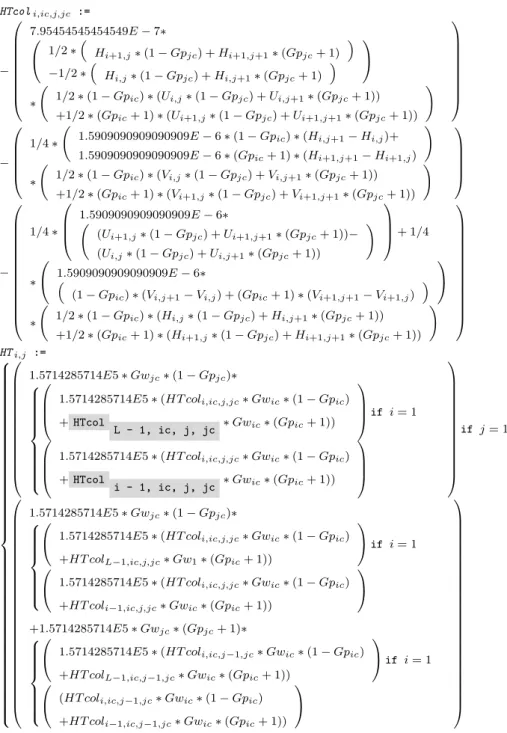 Figure 2.3: L A TEX output generated by C TADEL after discretization. The shading shows an example of applying the periodic boundary condition.
