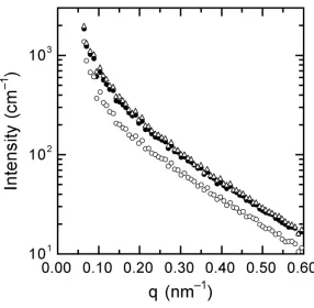 Figure 3.11. SAXS patterns collected from the 69/31 PMMA/PVDF blend after 2 h of 