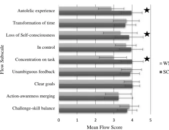 Figure 3. Comparison mean group flow score by subscale. 