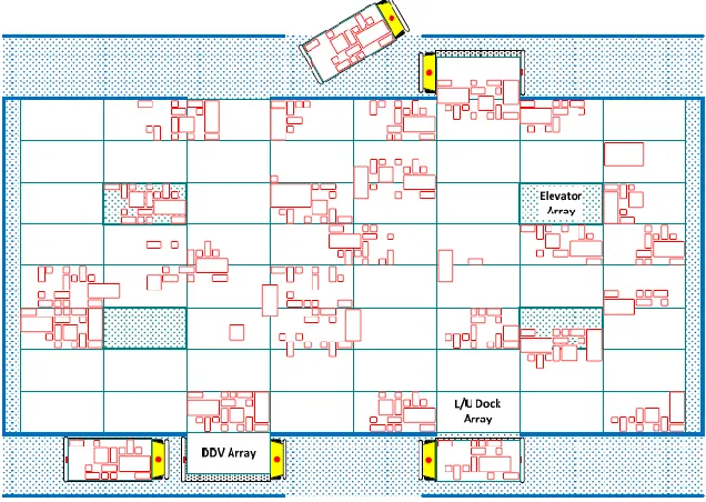 Figure 1.6: An illustration of package retrieval within a modular warehouse. 