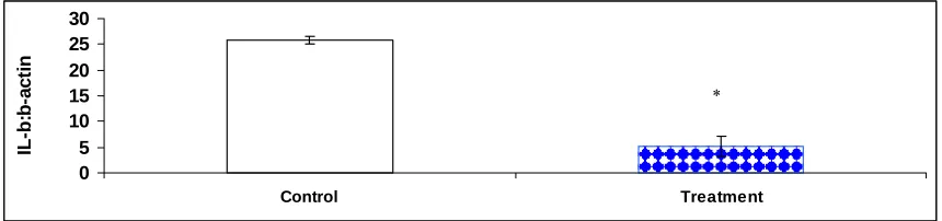Fig. 7. The effect of triamcinolone on splenic mononuclear cells IL-1β mRNA expression