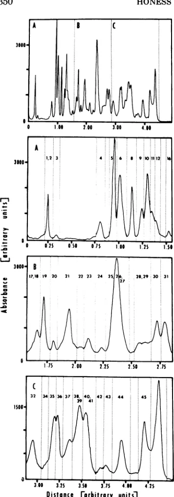 FIG.1.proteinspanelgramfromformthoseboundedbroken Illustration of computer planimetry of the separated in polyacrylamide gels